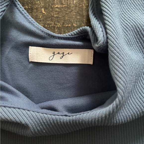 Gaze Blue Ribbed Tank Top - Picture 2 of 3